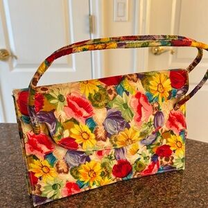 PALIZZIO Multicolor Floral Vibrant Bloom Print Hand bag-VINTAGE